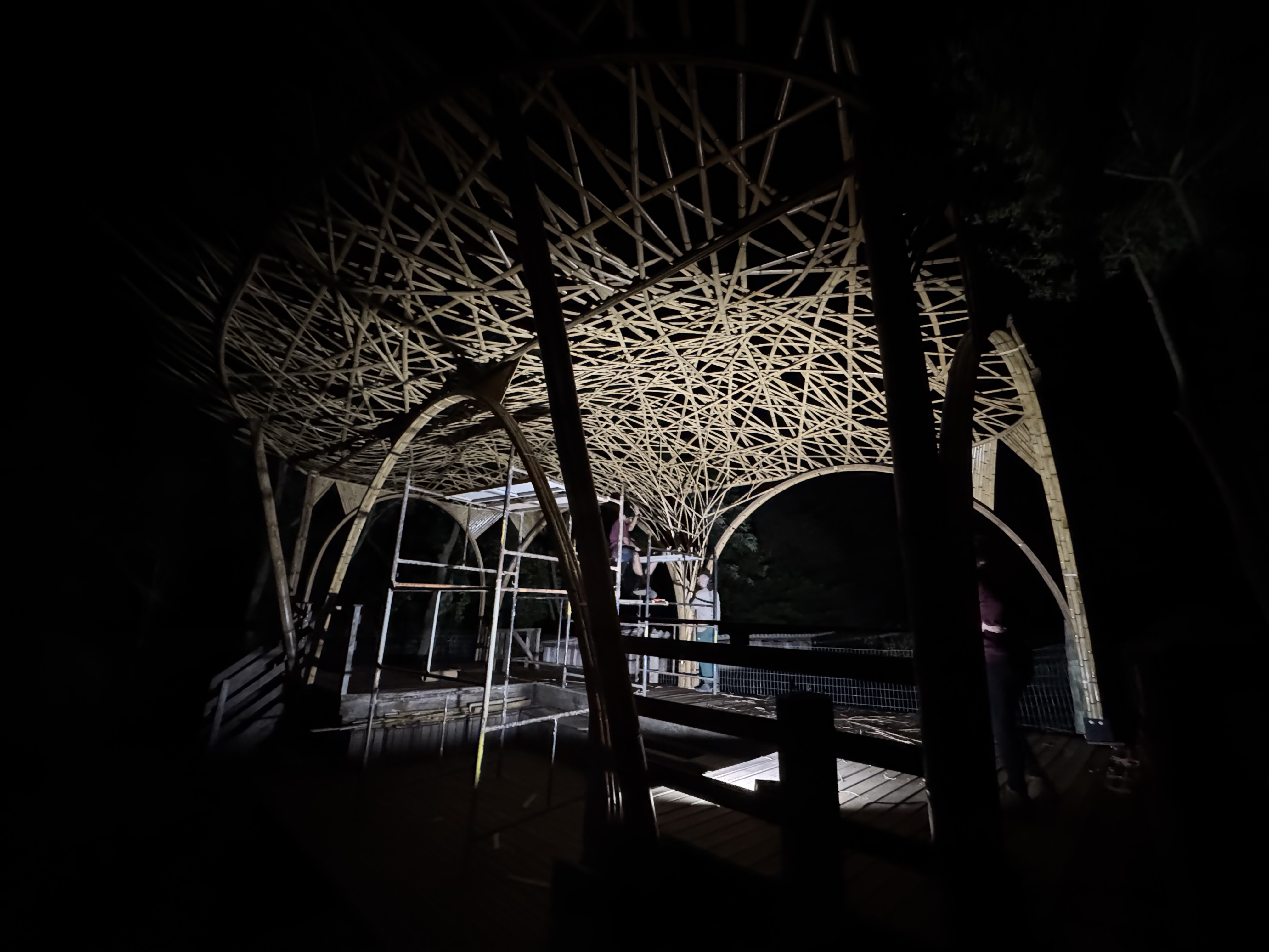 The team working late into the night to complete sections