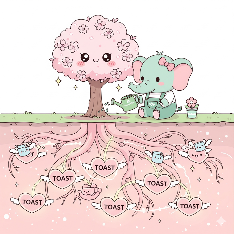 PostgreSQL TOAST Root System